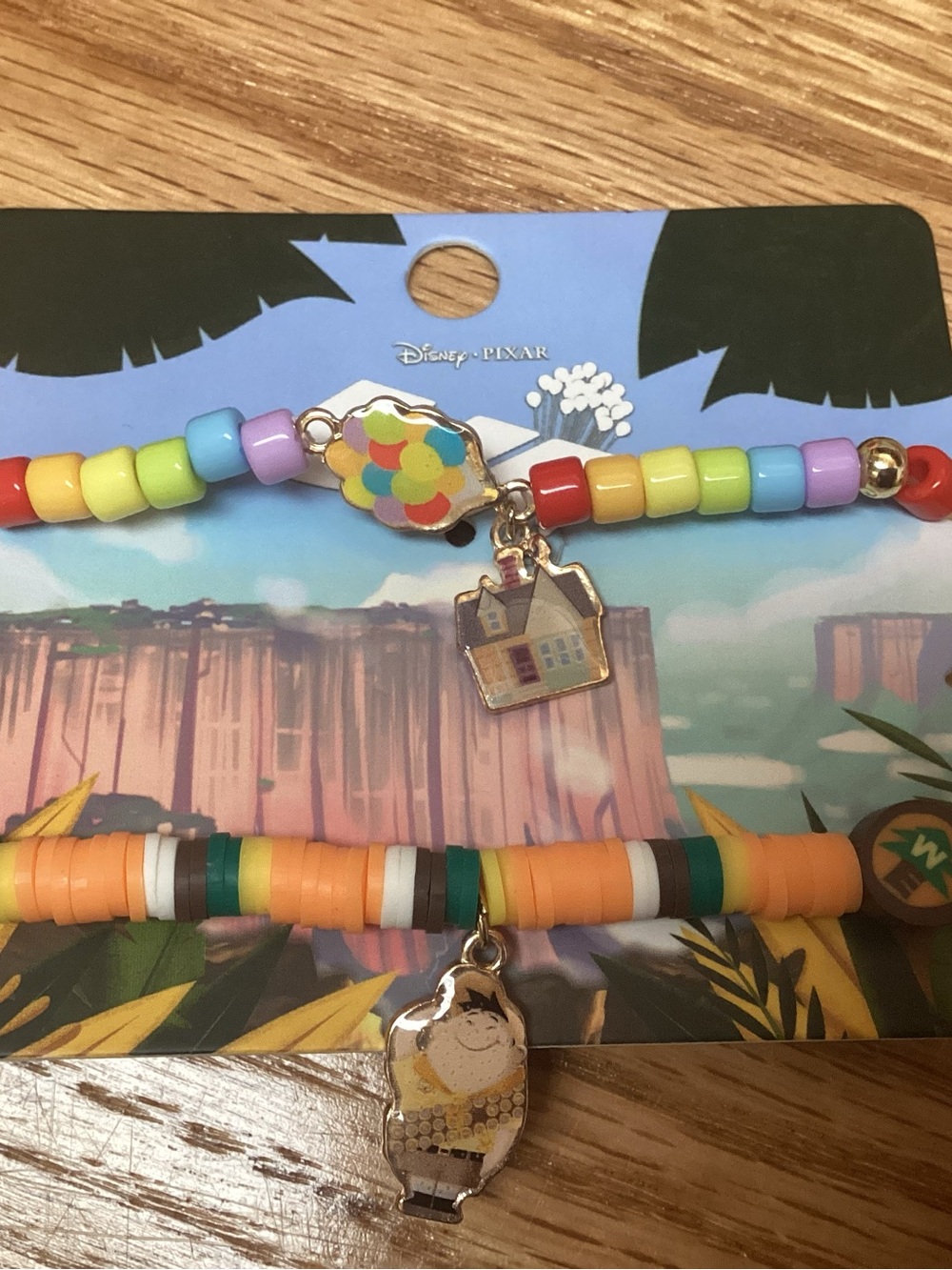 Disney Multicolor Pastel Beaded Bracelet Set with Up Charms